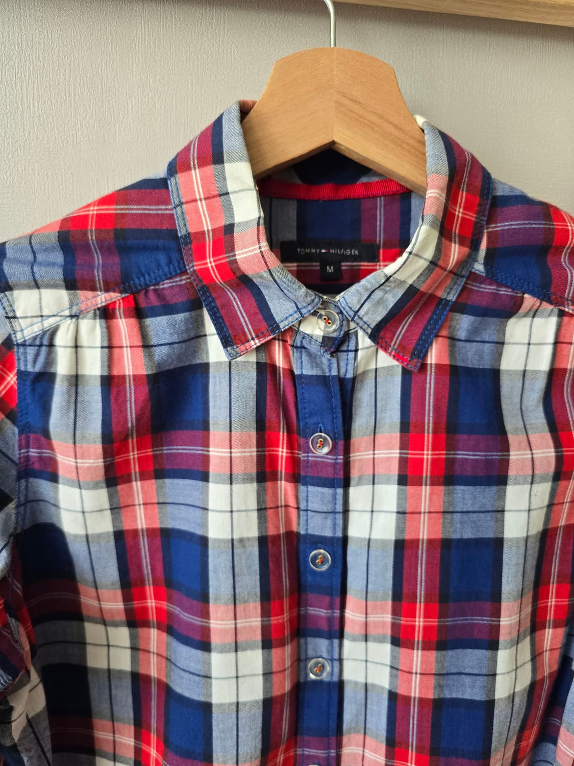 타미힐피거 체크 셔링 롤업 셔츠 상품이미지3