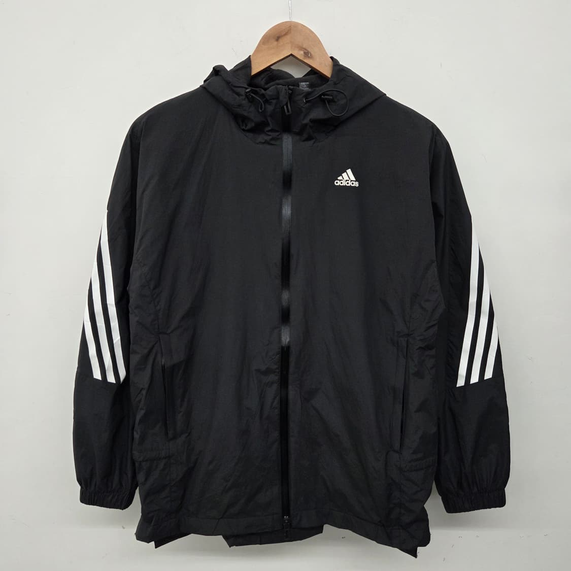 아디다스 삼선 후드 바람막이 블랙 남s 상품이미지2