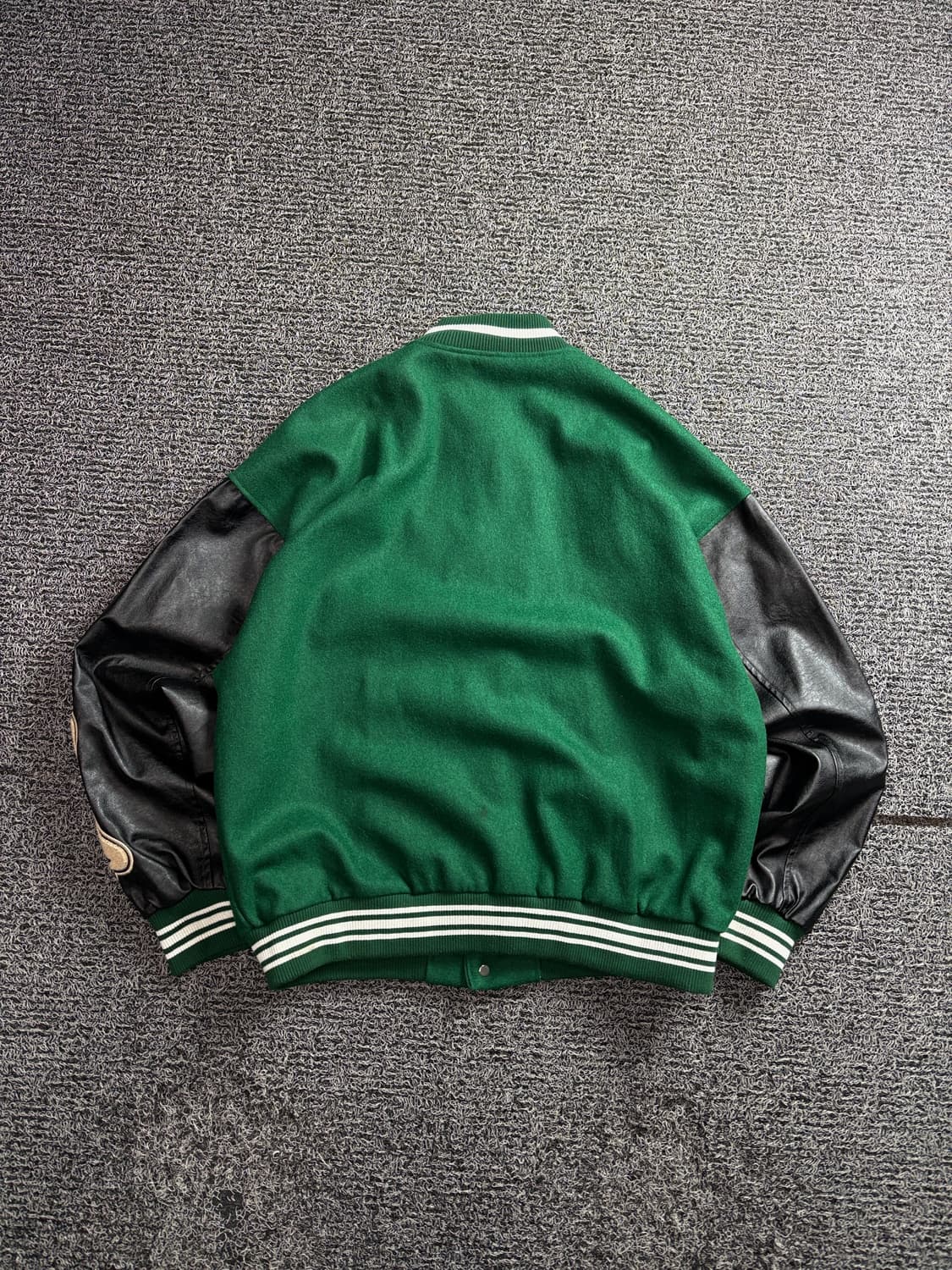 USA 스켈레톤 본 플리스 패치워크 스타디움 바시티 자켓 2749 상품이미지5