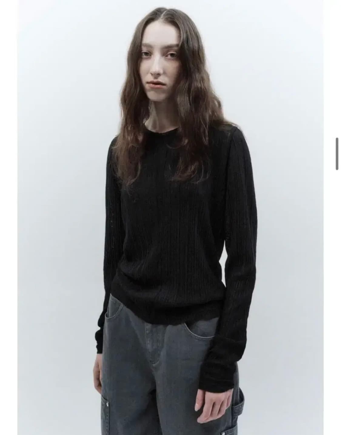 새상품 [인사일런스] 플리츠 롱슬리브 탑 블랙 상품이미지2