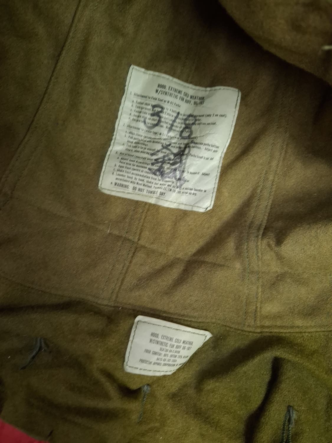 오리지날 미군 M-65 개파카 미듐사이즈 풀셋트 상품이미지4