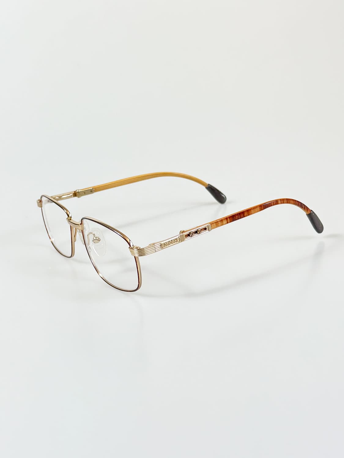90s CAROCHE 골드 브라운 슬림 스퀘어 빈티지 안경 상품이미지3
