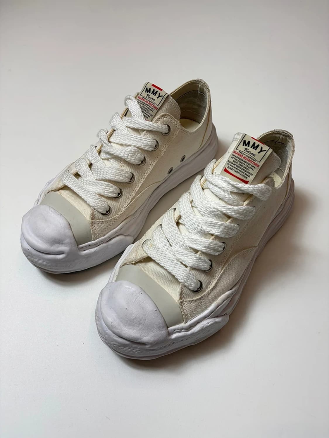 메종 미하라야스히로 행크 OG솔오버다이드 캔버스로우탑 스니커즈 Q1473 상품이미지3