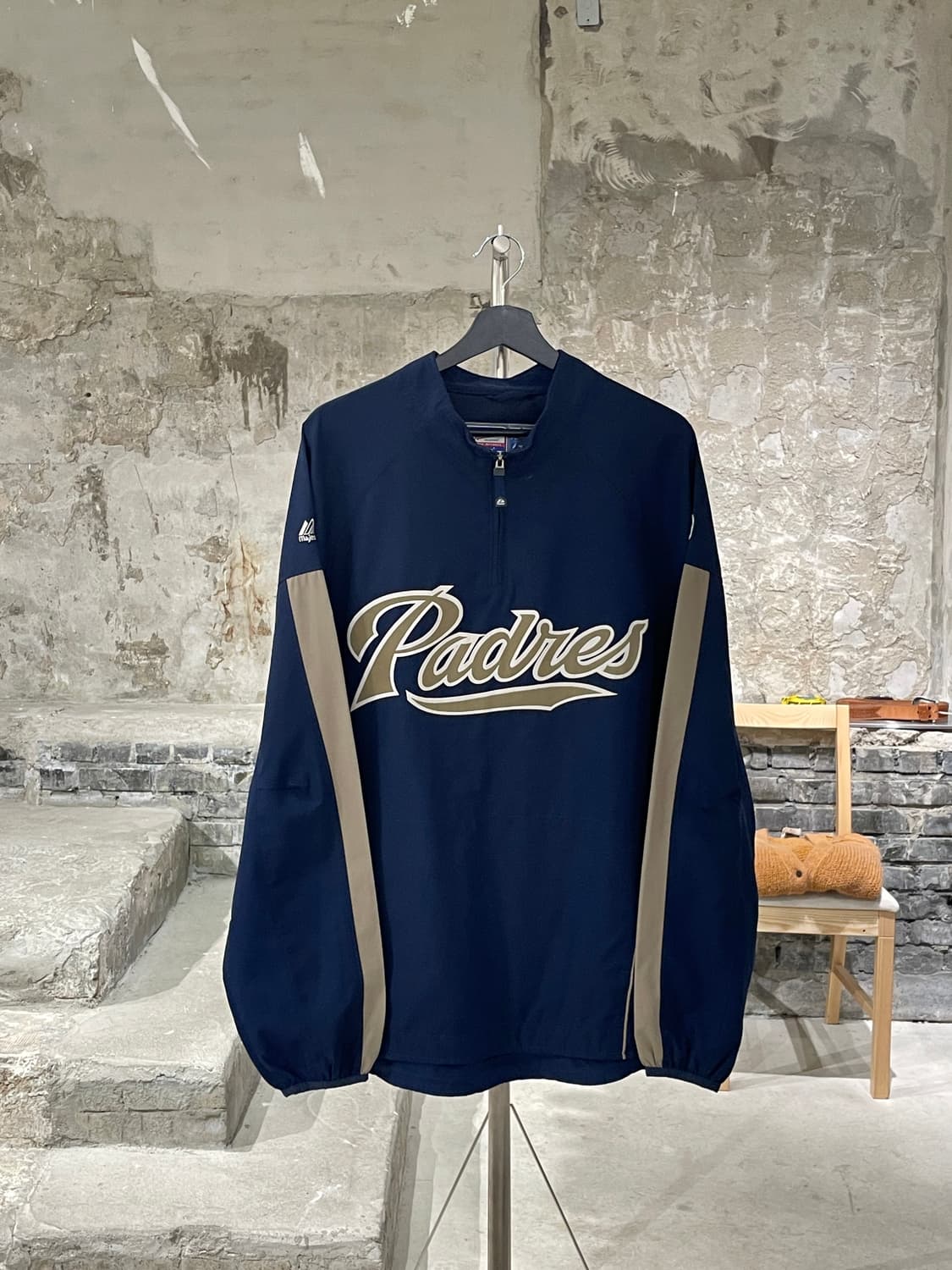 마제스틱 애슬레틱 네이비 샌디에고 파드리스 쿼터집 웜업 상품이미지1