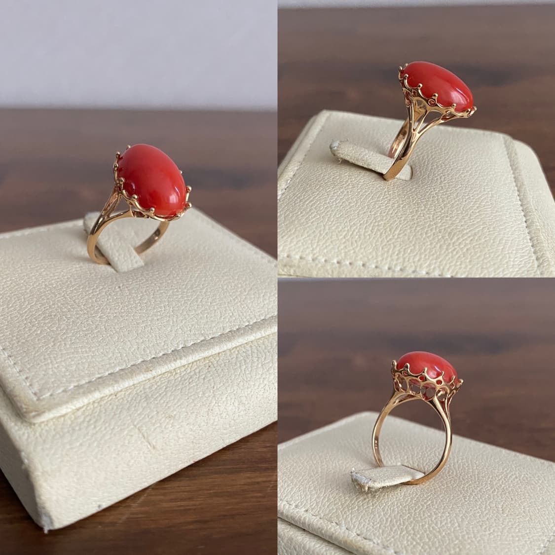 천연 산호 반지(14K) 상품이미지7