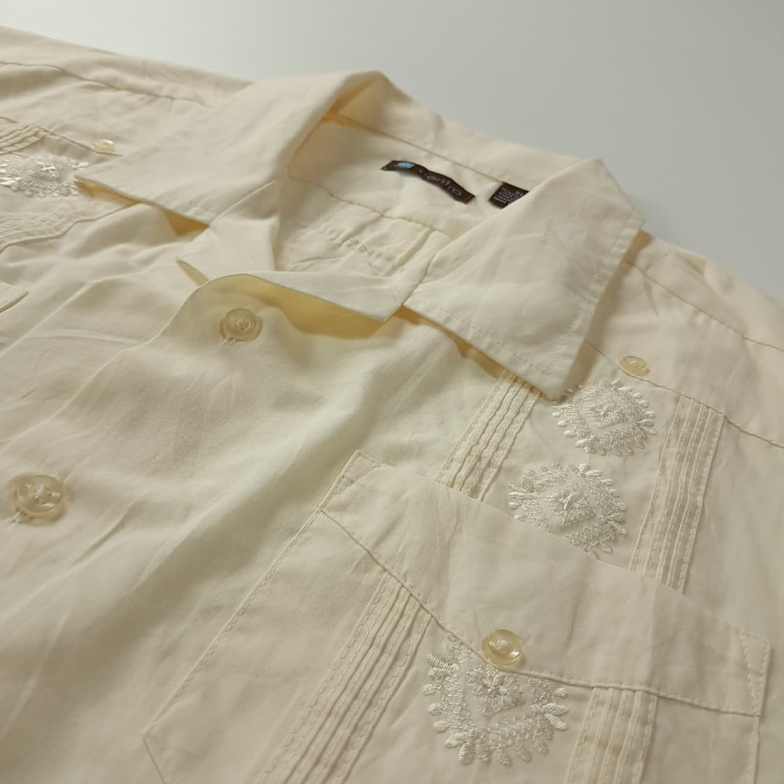 CK521 XL 센트로 00s 크림 과야베라 반팔 셔츠 남방 상품이미지4