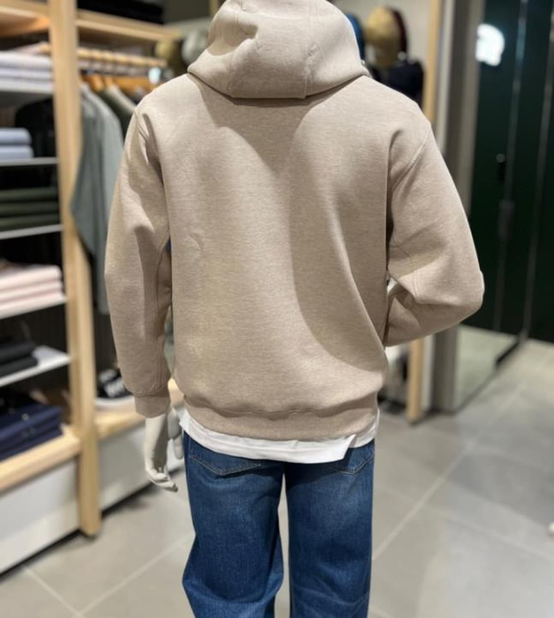 라코스테 남성 쿠션지 후드티. 베이지 상품이미지7