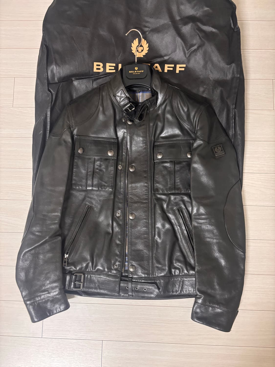 (44size) 벨스타프 갱스터 블랙 가죽자켓 상품이미지1