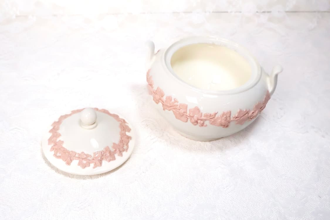 [영국앤틱](레어)웨지우드 퀸즈웨어 핑크 온 크림 슈가볼 상품이미지5