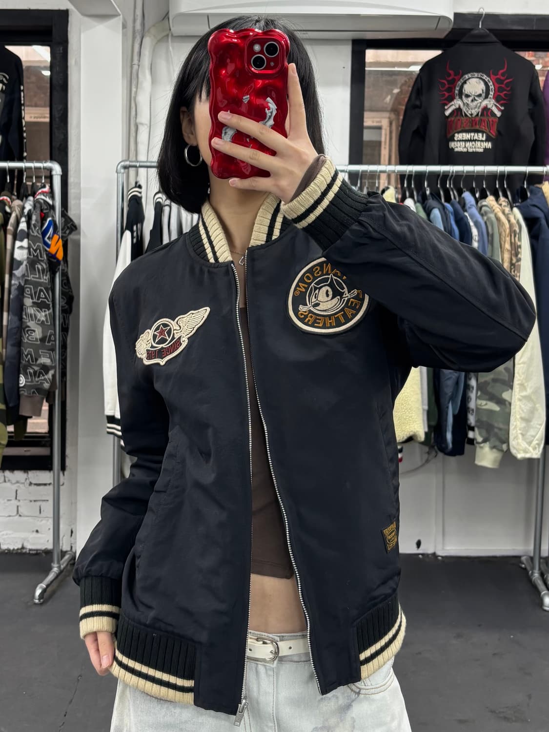 밴슨 레더 펠릭스 리버시블 블루종 자켓 상품이미지6