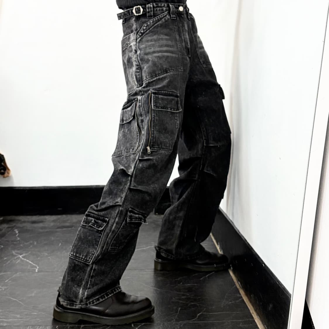 웨이비니스 X 노운 파라슈트 데님 카고 팬츠 상품이미지3