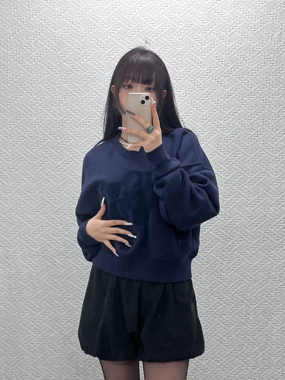 슬로우애시드 빈티지 레트로 부클로고 세미크롭 맨투맨 L C10670 상품이미지2