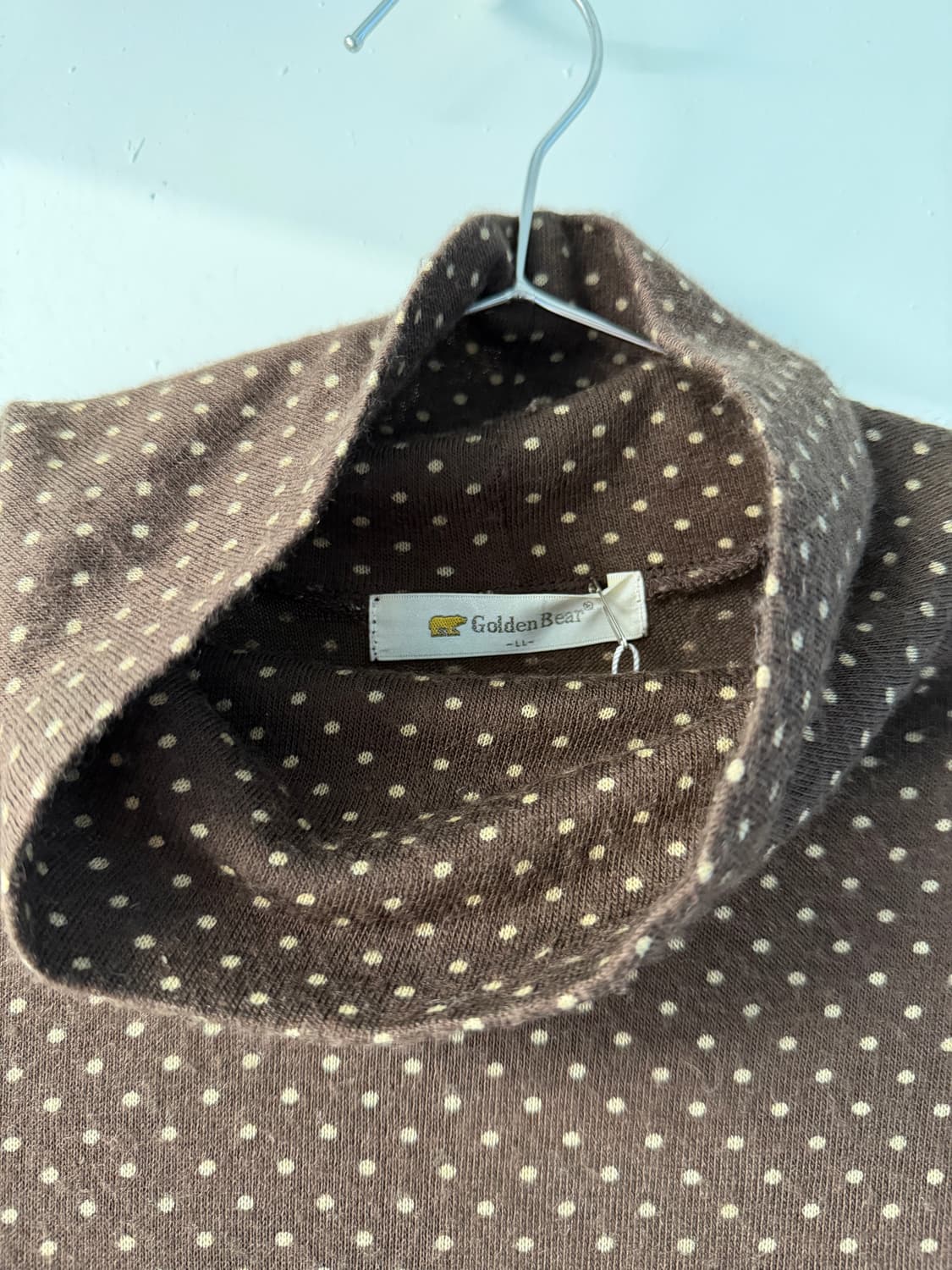 일본빈티지 골든베어 브라운 도트 터틀넥 상품이미지7