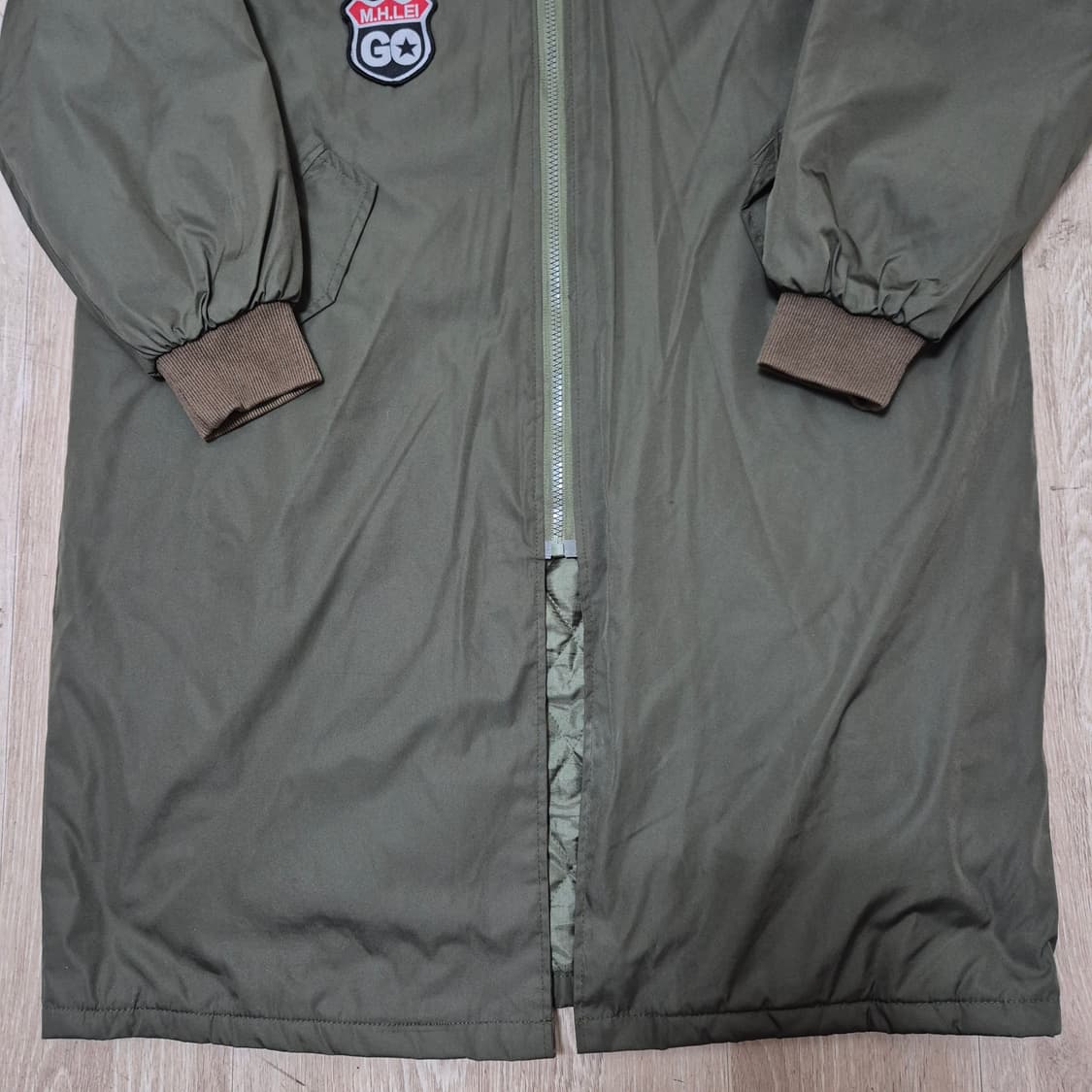 3 ALL STAFF 와펜 누빔 롱 야상 항공 점퍼 상품이미지3