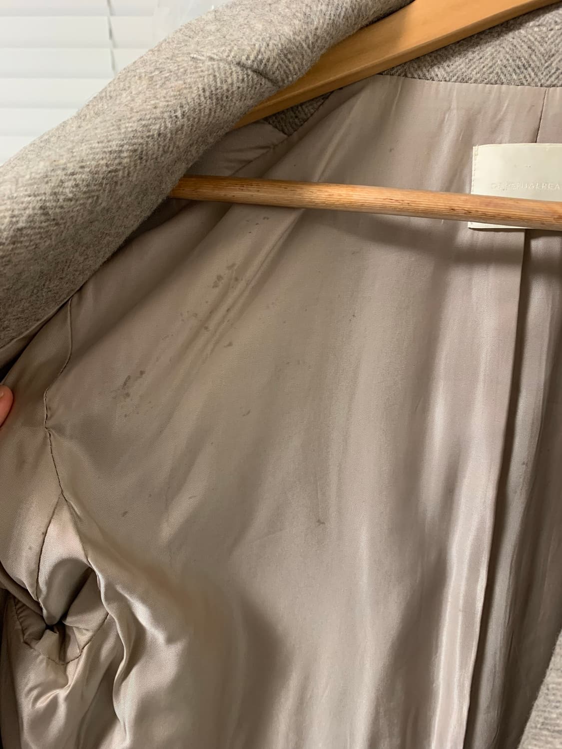 orr 오르 울자켓 헤링본 하프 코트 상품이미지4