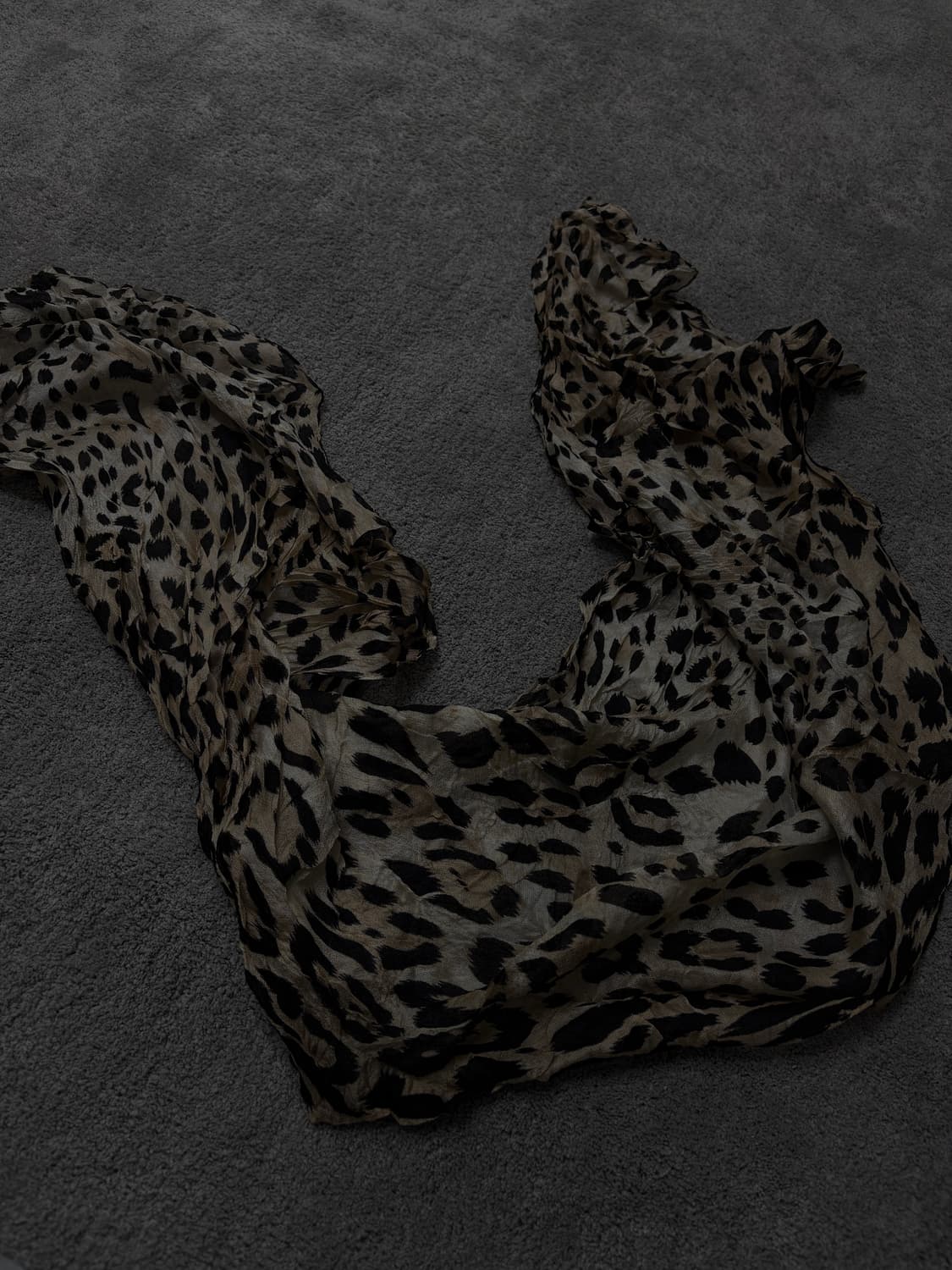 Vintage v-kei punk mood leopard scarf 상품이미지3