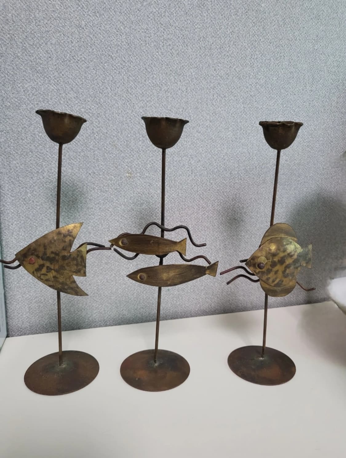 빈티지 물고기 모양 캔들 홀더 3개 상품이미지1