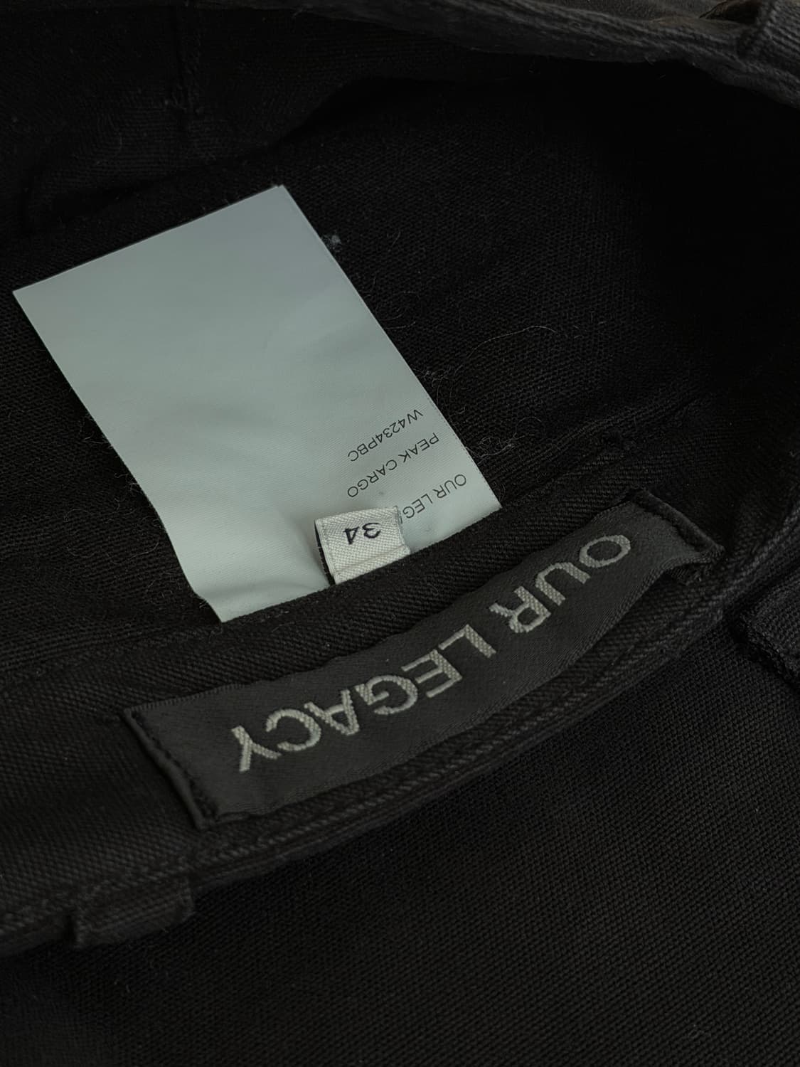 아워레가시 피크 카고 팬츠 블랙 캔버스 34 사이즈 상품이미지5