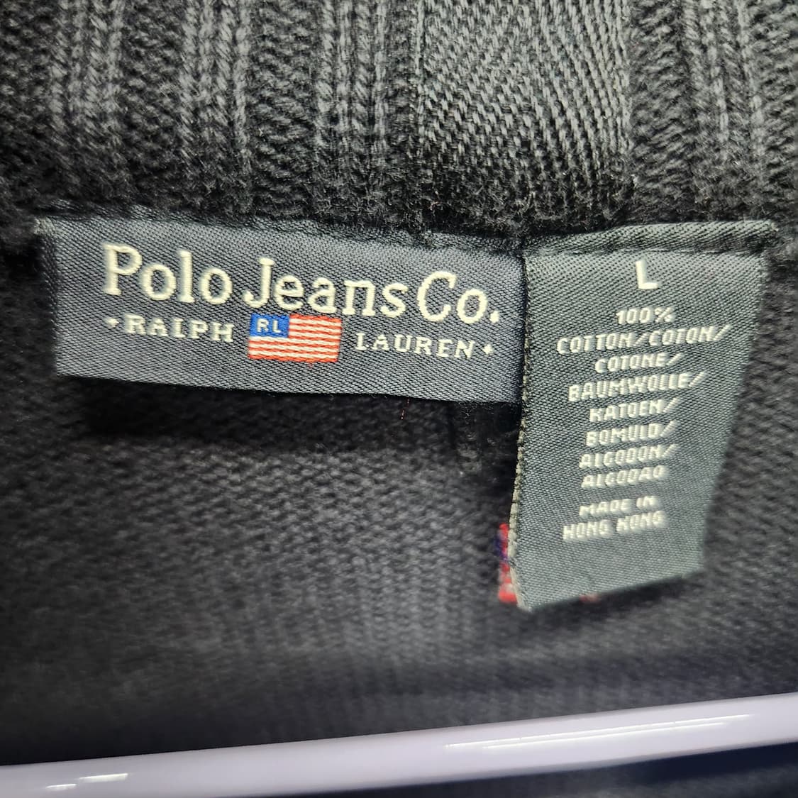 폴로진스 로고와펜 투웨이 코튼 니트집업 L(XL) 상품이미지5