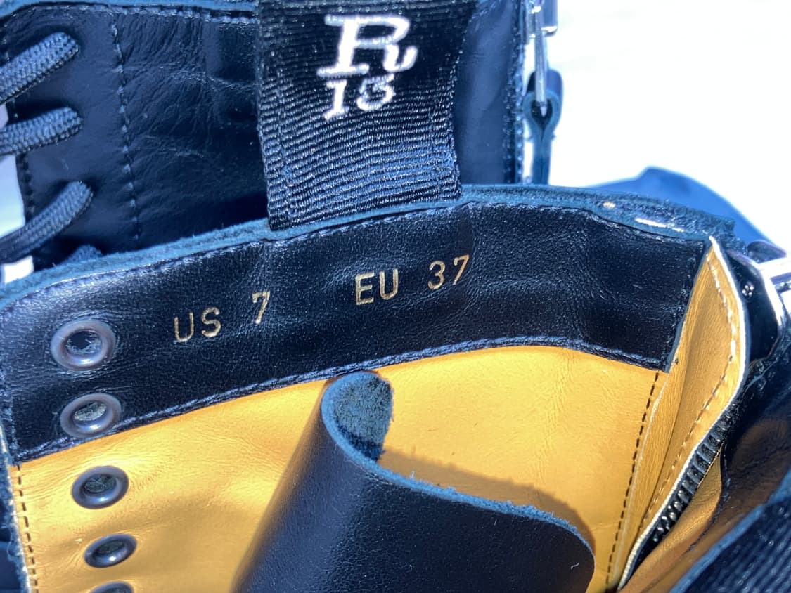 R13 블랙 스트랩 더블 스택 부츠 240 상품이미지8