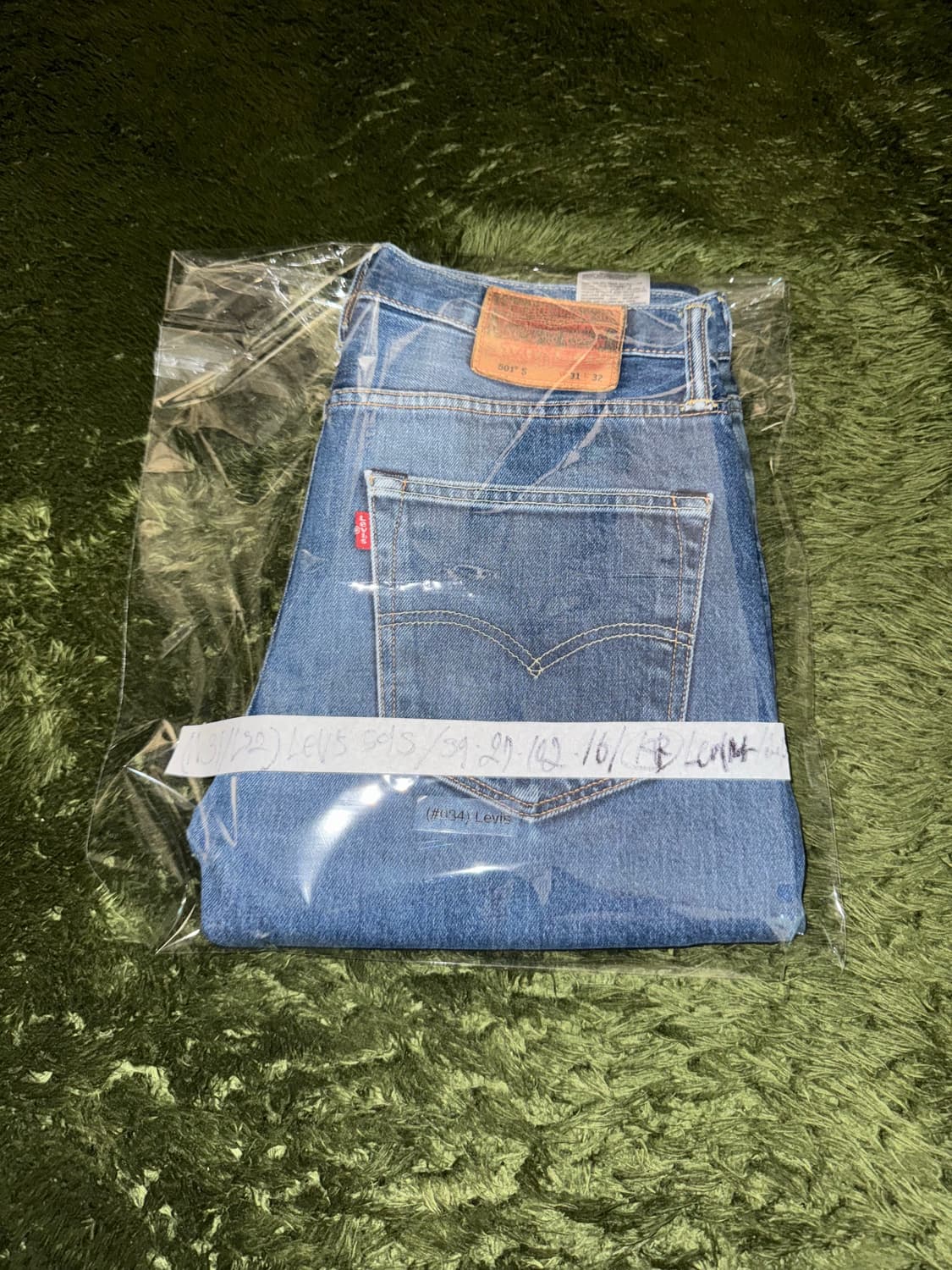 [W31/L32] 리바이스 501 S 레더 라벨 빈티지 워싱 데님 팬츠 상품이미지10