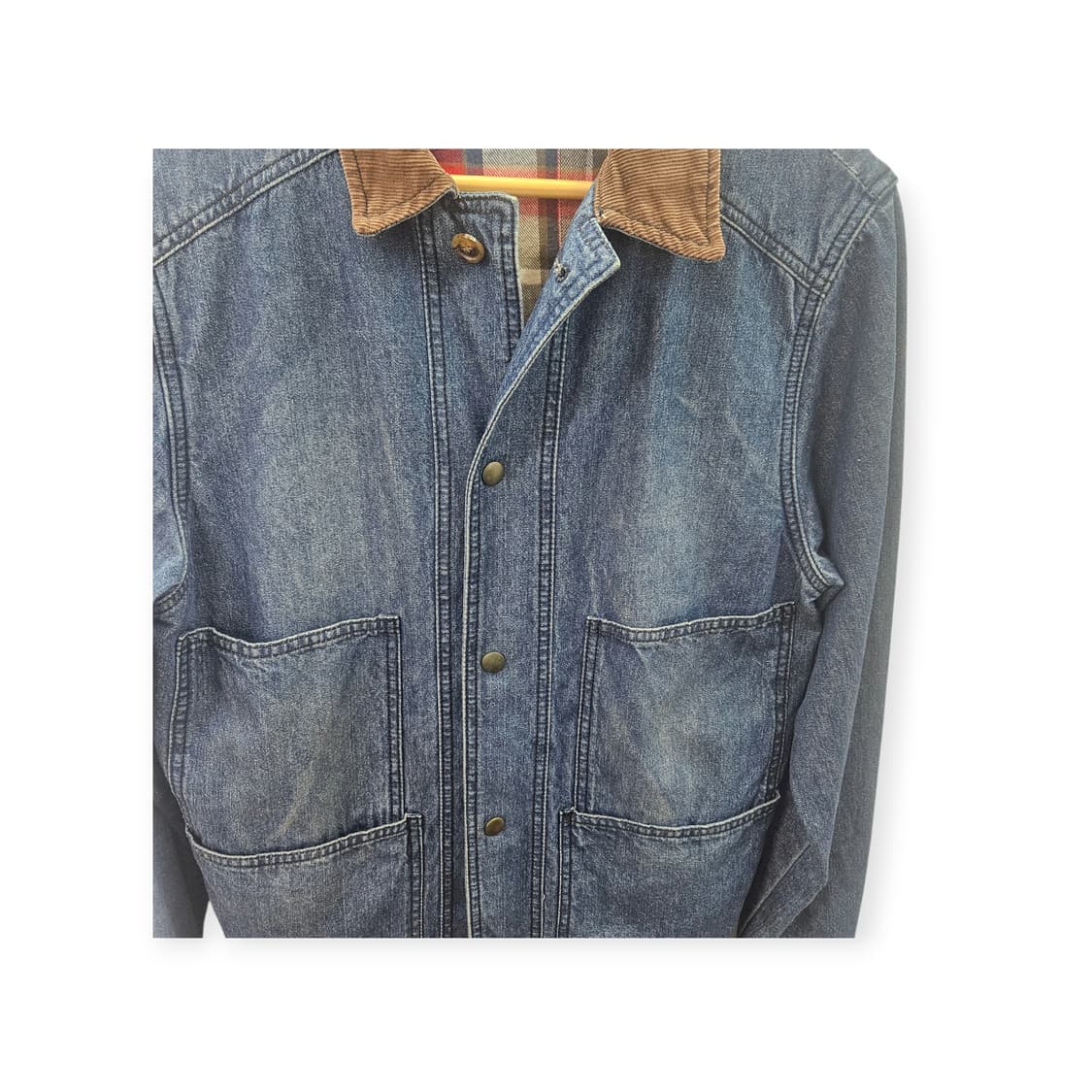 데님 자켓 코듀로이 카라 체크 안감 상품이미지4