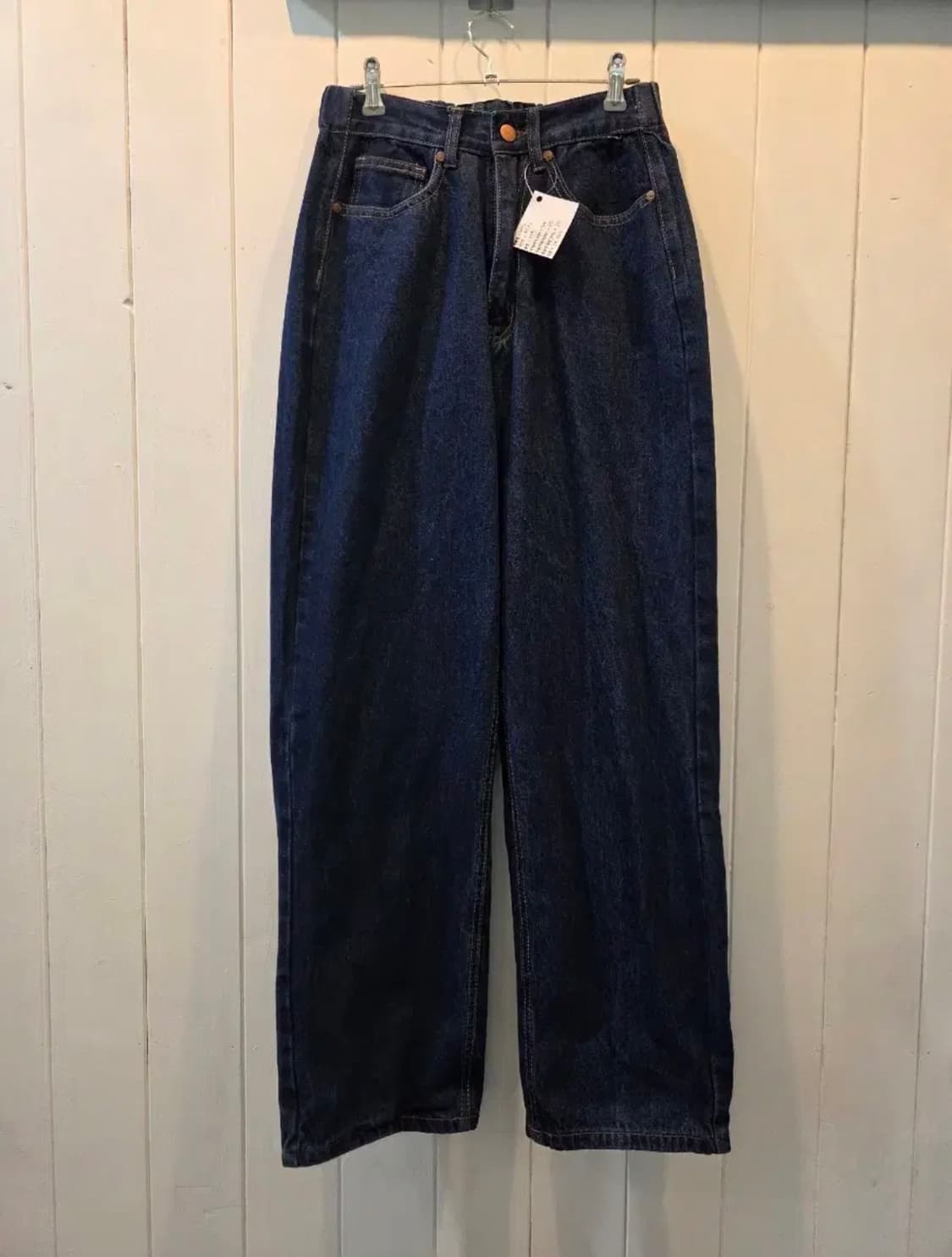 뒷 허리 밴딩 와이드 청바지 상품이미지1