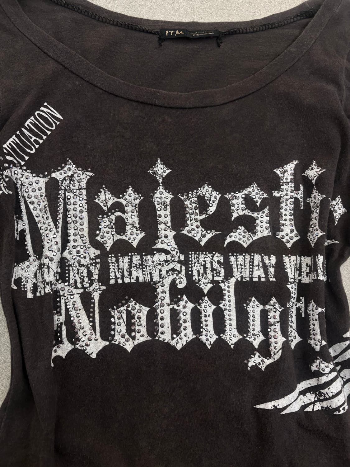 브라운 날개 큐빅 롱슬리브 상품이미지3