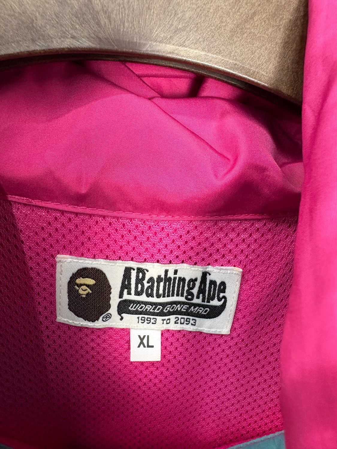 베이프 ss20 컬러블록 포켓터블 나일론 윈드브레이커 핑크자켓 A3205 상품이미지9