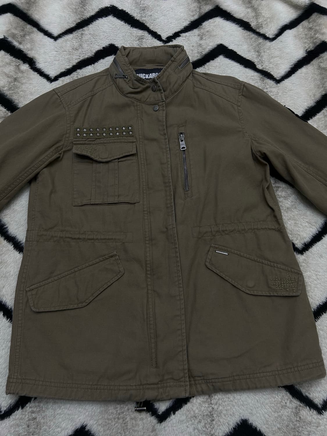 [S]버커루 스컬 자수 사파리 야상 자켓 상품이미지4