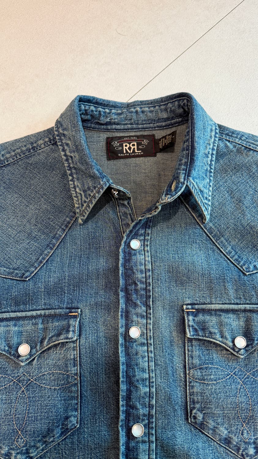 RRL 슬림핏 데님 웨스턴 셔츠 상품이미지3