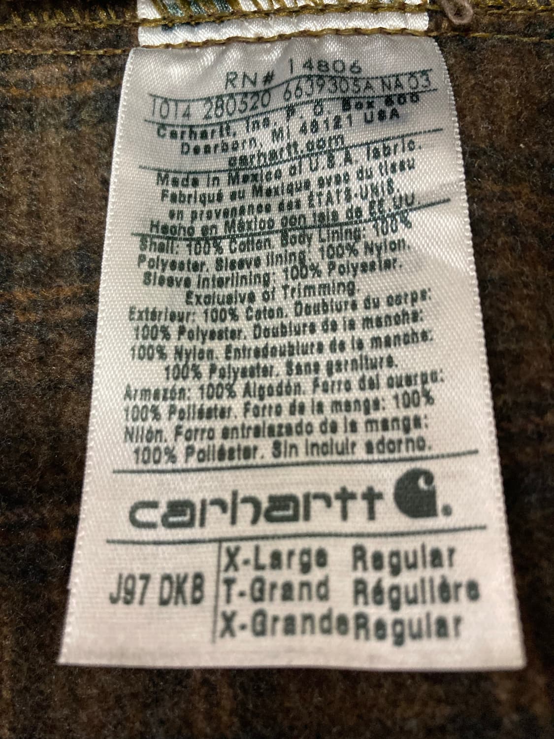 [XL] 빈티지 칼하트 샌드스톤 디트로이트 자켓 J97 / 다크 브라운 상품이미지5