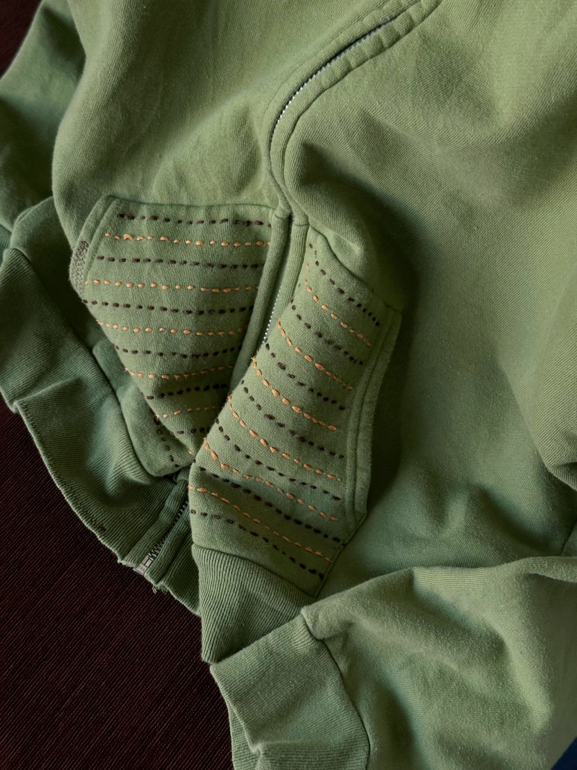 Stitch design sweat hood zip parka 상품이미지3