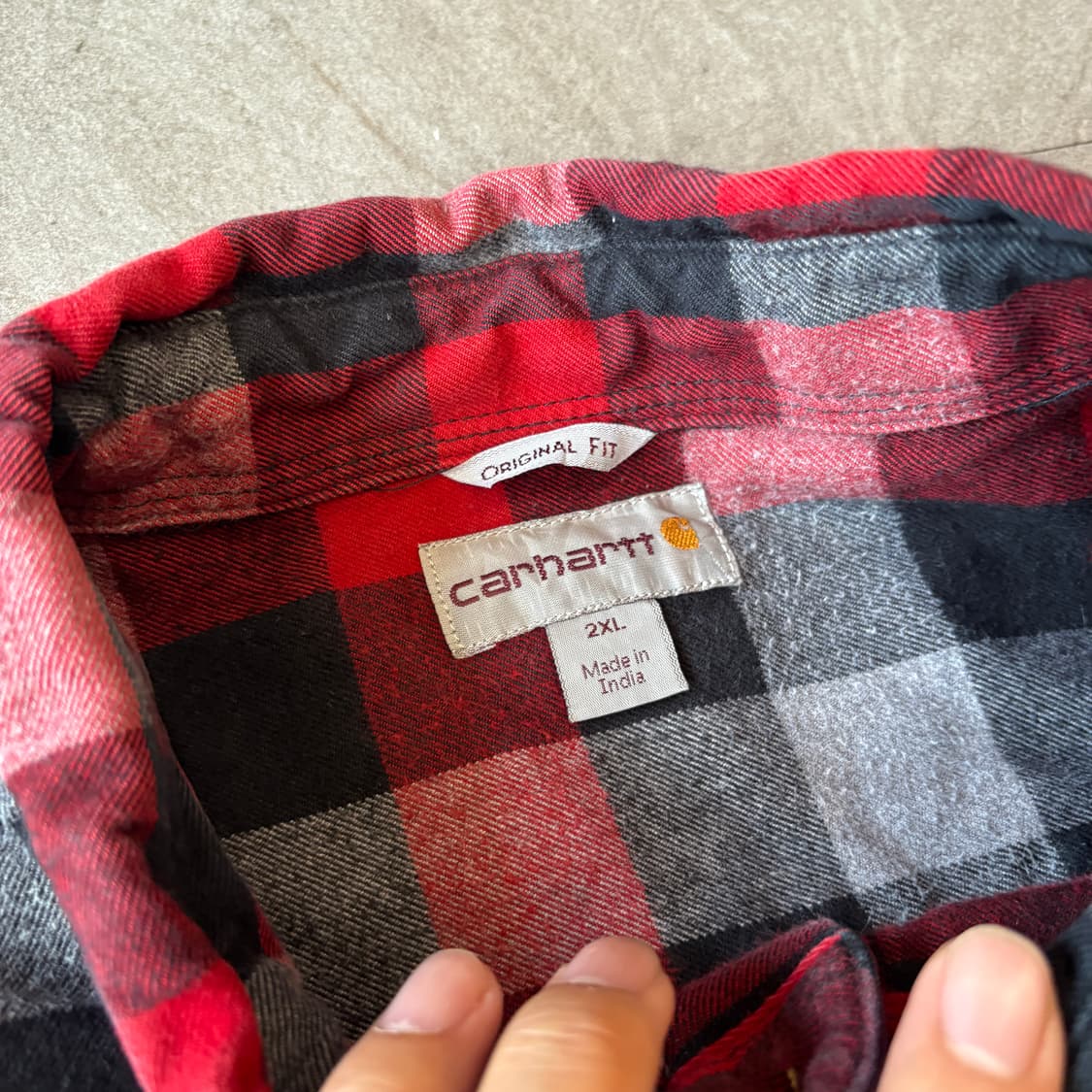 칼하트 오리지널 해비 코튼 체크 긴팔 셔츠  상품이미지5