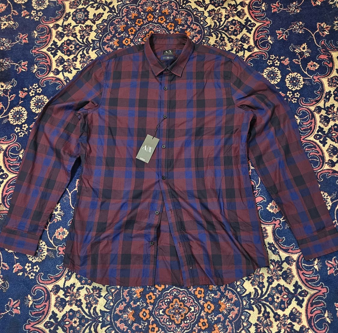 (새상품)아르마니 익스체인지 체크 셔츠 상품이미지1