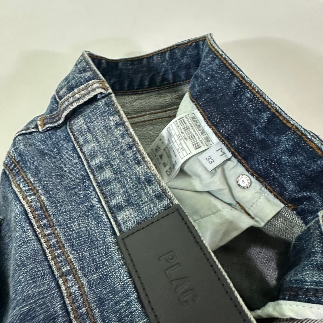 M 플랙진 슬림핏 중청워시드 커즈 청바지 상품이미지2