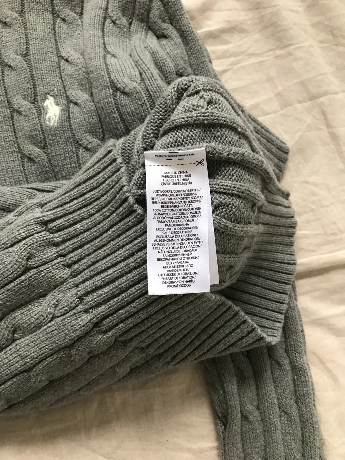 폴로 랄프로렌 포니 로고 그레이 케이블 니트 상품이미지9