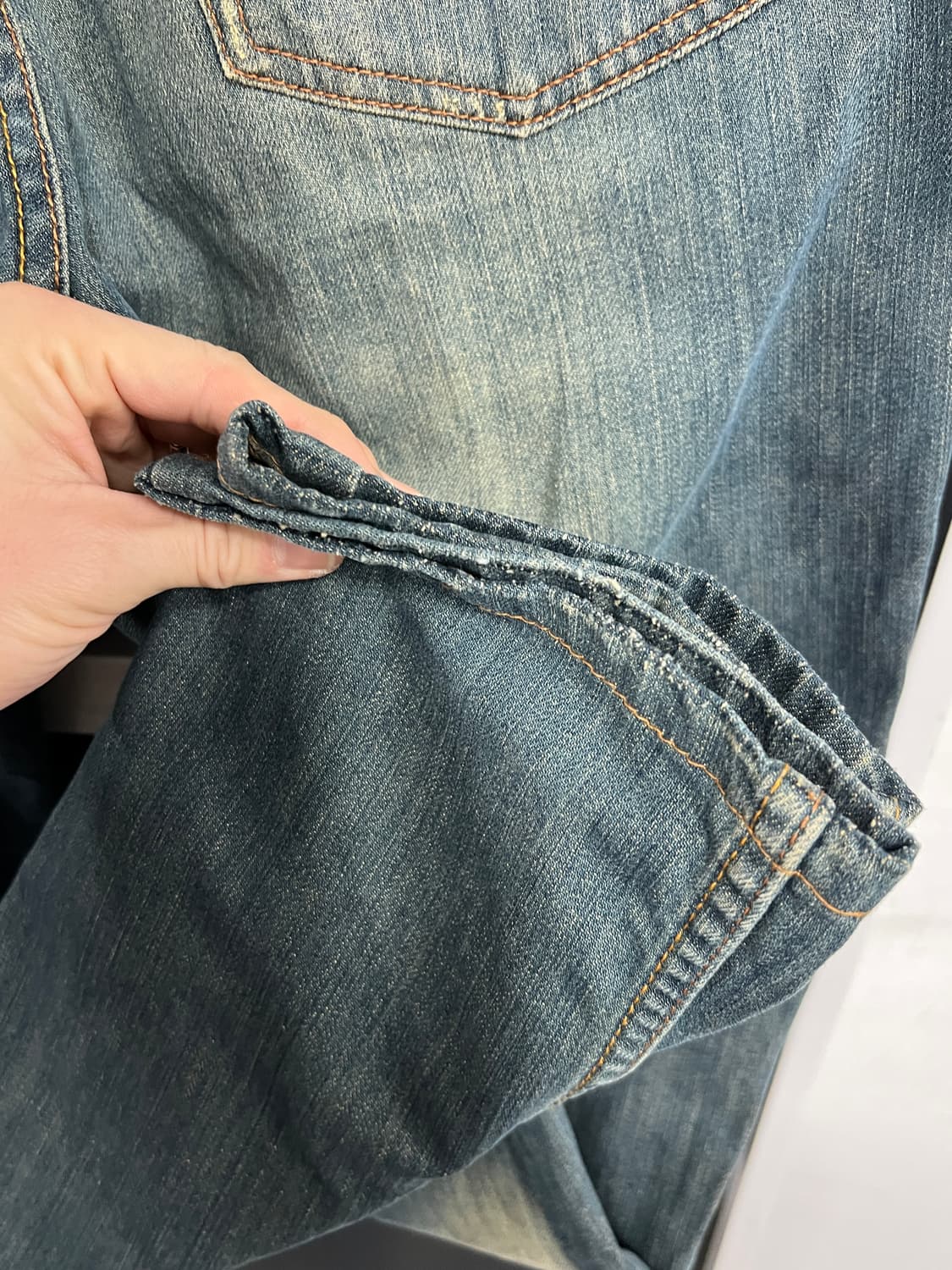 00s Levis 리바이스 527 로우 부츠컷 워싱 데님 팬츠 상품이미지4