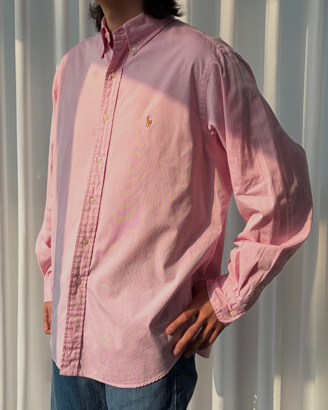 [XL]폴로 랄프로렌 클래식핏 핑크 셔츠 상품이미지1