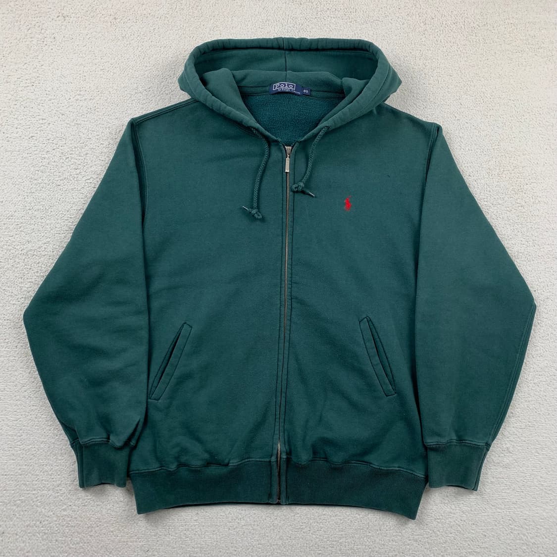 90‘s 폴로 랄프로렌 포니로고 후드집업 딥그린 상품이미지1