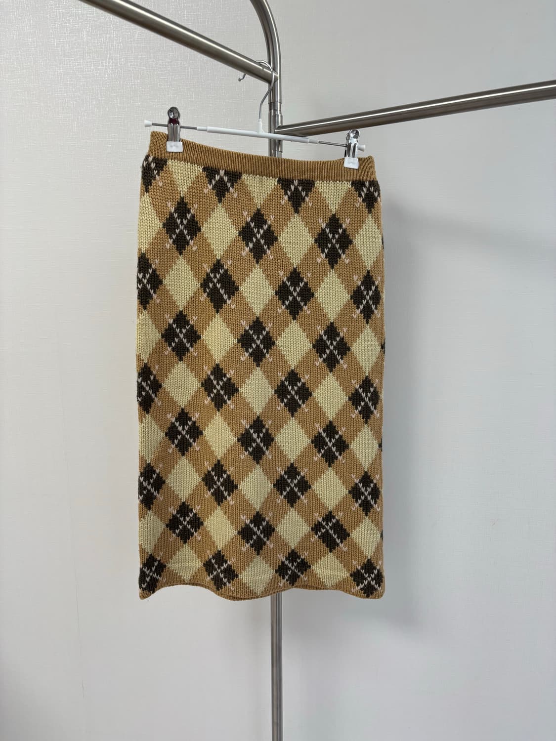 MELROSE 버터 아가일 니트 스커트 상품이미지1