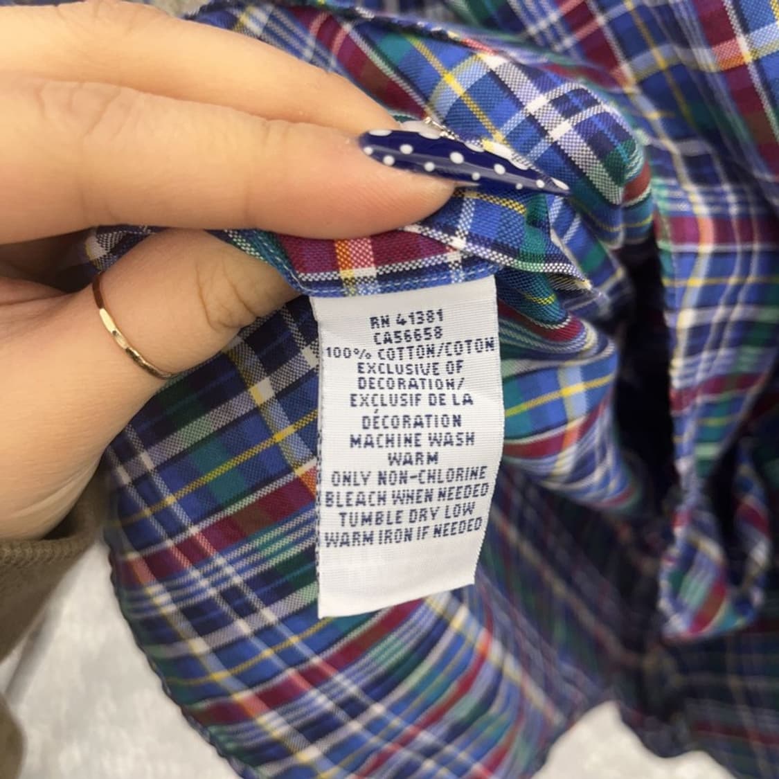 폴로 랄프로렌 빈티지 레트로 타탄체크 셔츠 L C08819 상품이미지6