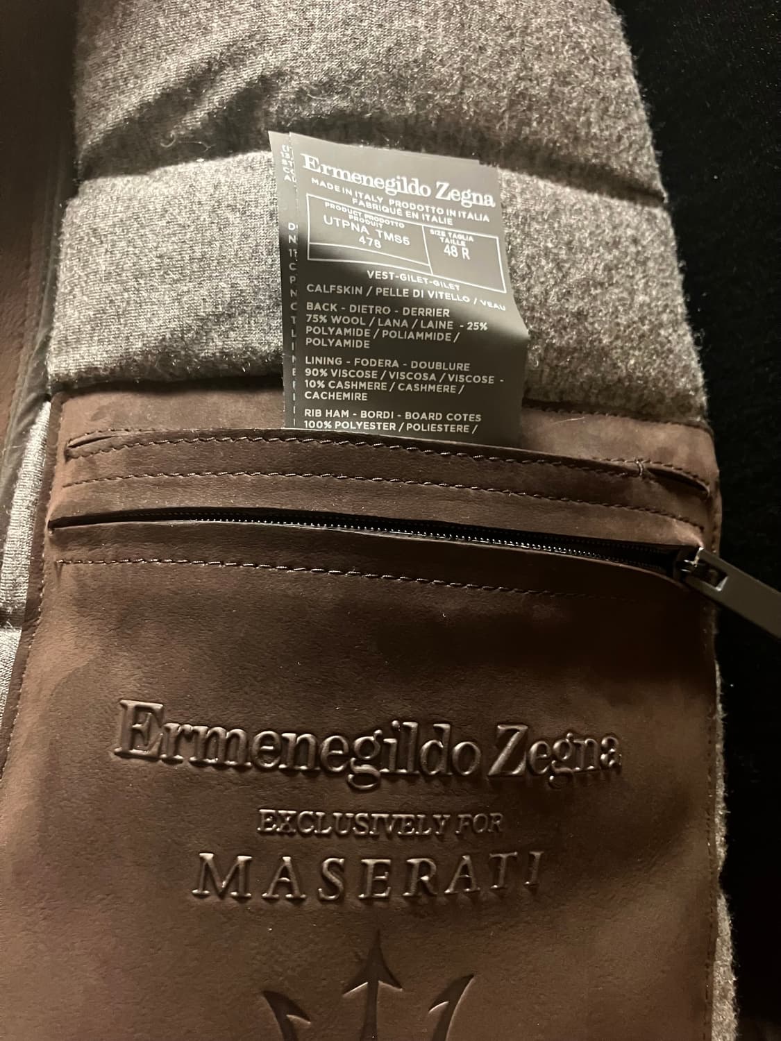 제냐 마세라티 가죽 패딩 베스트 상품이미지10