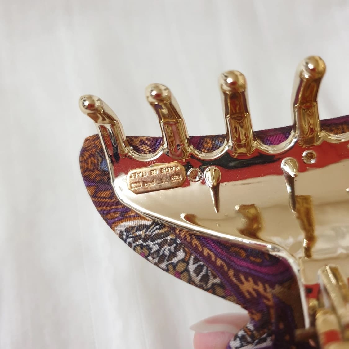 명품 ETRO 에트로 프로푸미 실크 바이올렛 페이즐리 집게핀 상품이미지8