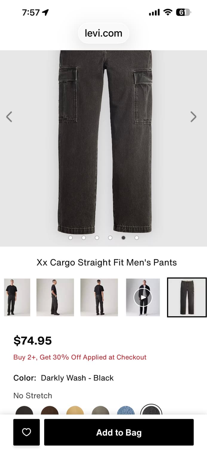 리바이스 XX 카고 데님 W33 L32 상품이미지7