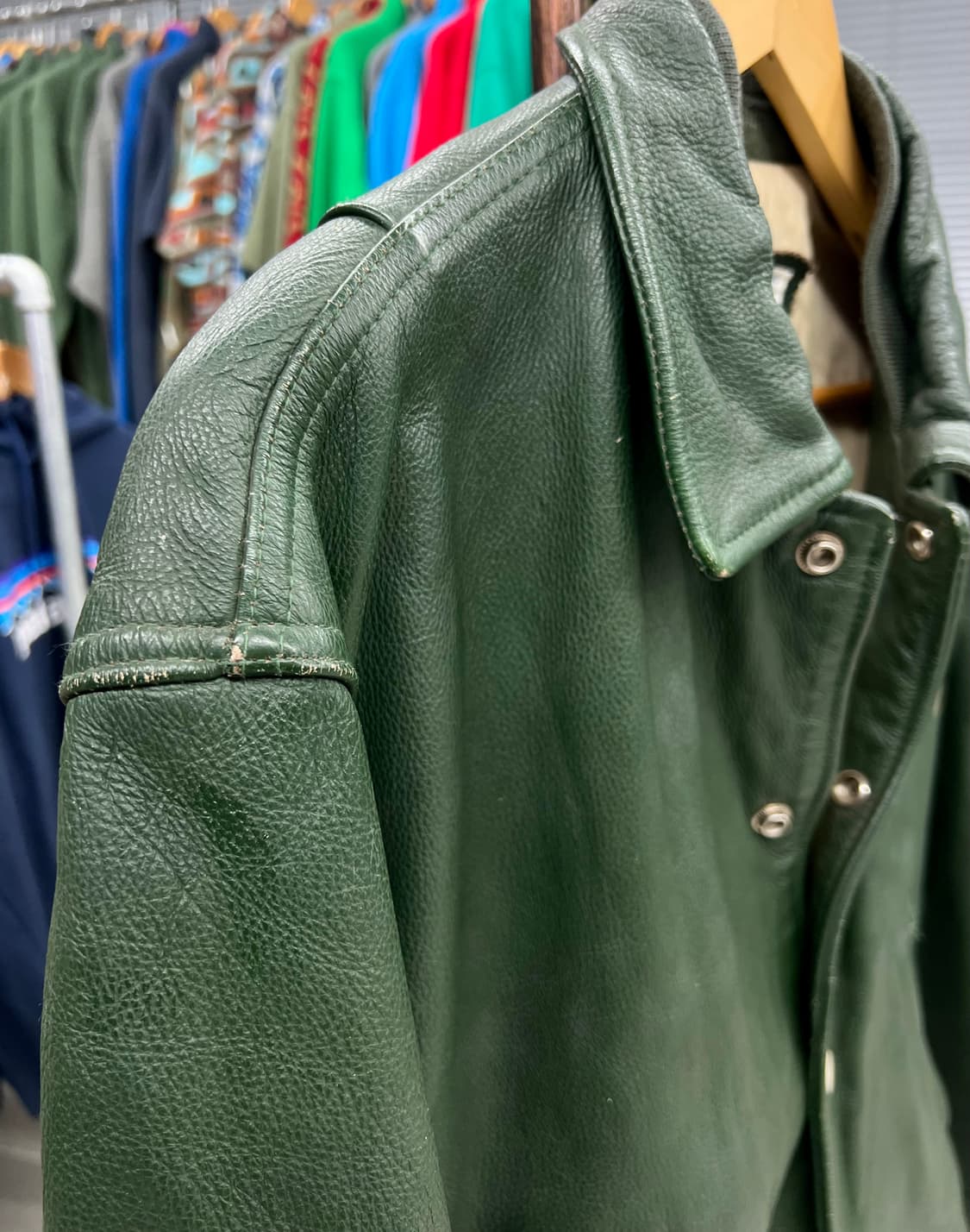 디젤(Diesel)  90년대 빈티지 레더 바시티 자켓 상품이미지4