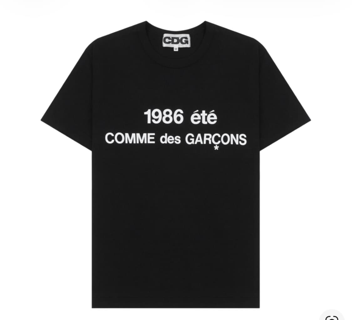 CDG 1986 Comme des Garcons T-Shirt Black 상품이미지1