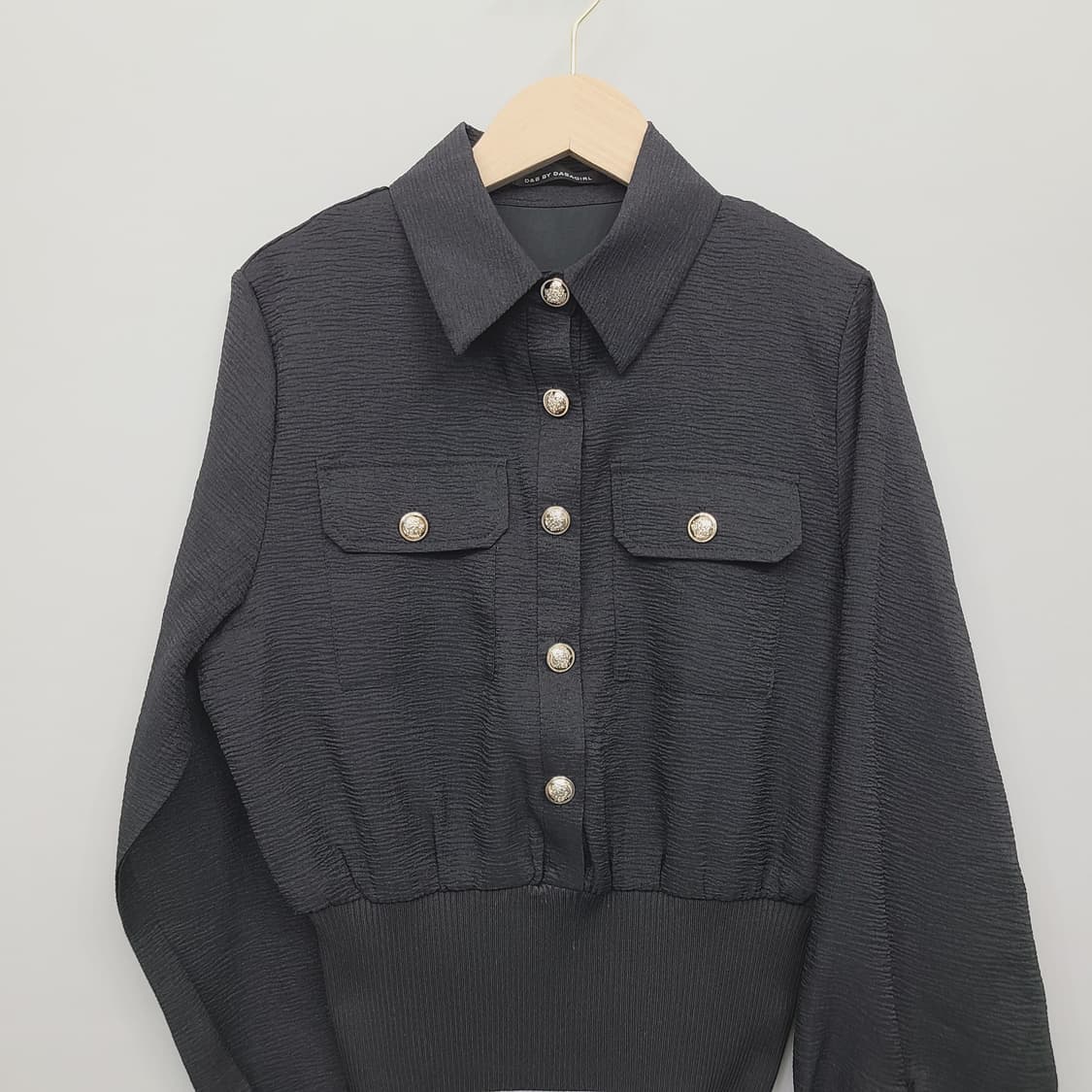 다바걸 금장 버튼 요루 셔링 자켓 블라우스 (M) 상품이미지5