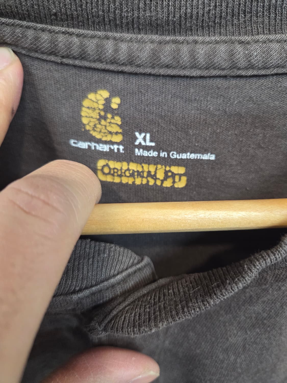 칼하트 빈티지 헨리넥 포켓 반팔 브라운 xl 레귤러 xxl 상품이미지3