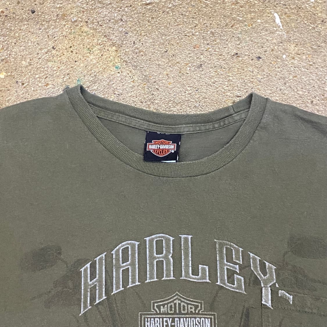 미국 빈티지 할리데이비슨 뉴올리언스 카키 반팔티 상품이미지6